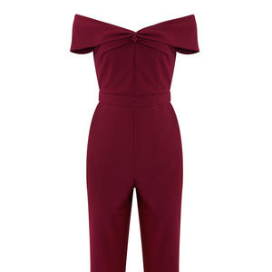 Adelyn Rae Karlie Woven Jumpsuit Size Small, Maroo